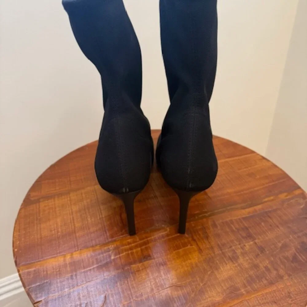 Stuart Weitzman Black Fabric Bootie, Size 10.5 - Picture 2 of 5